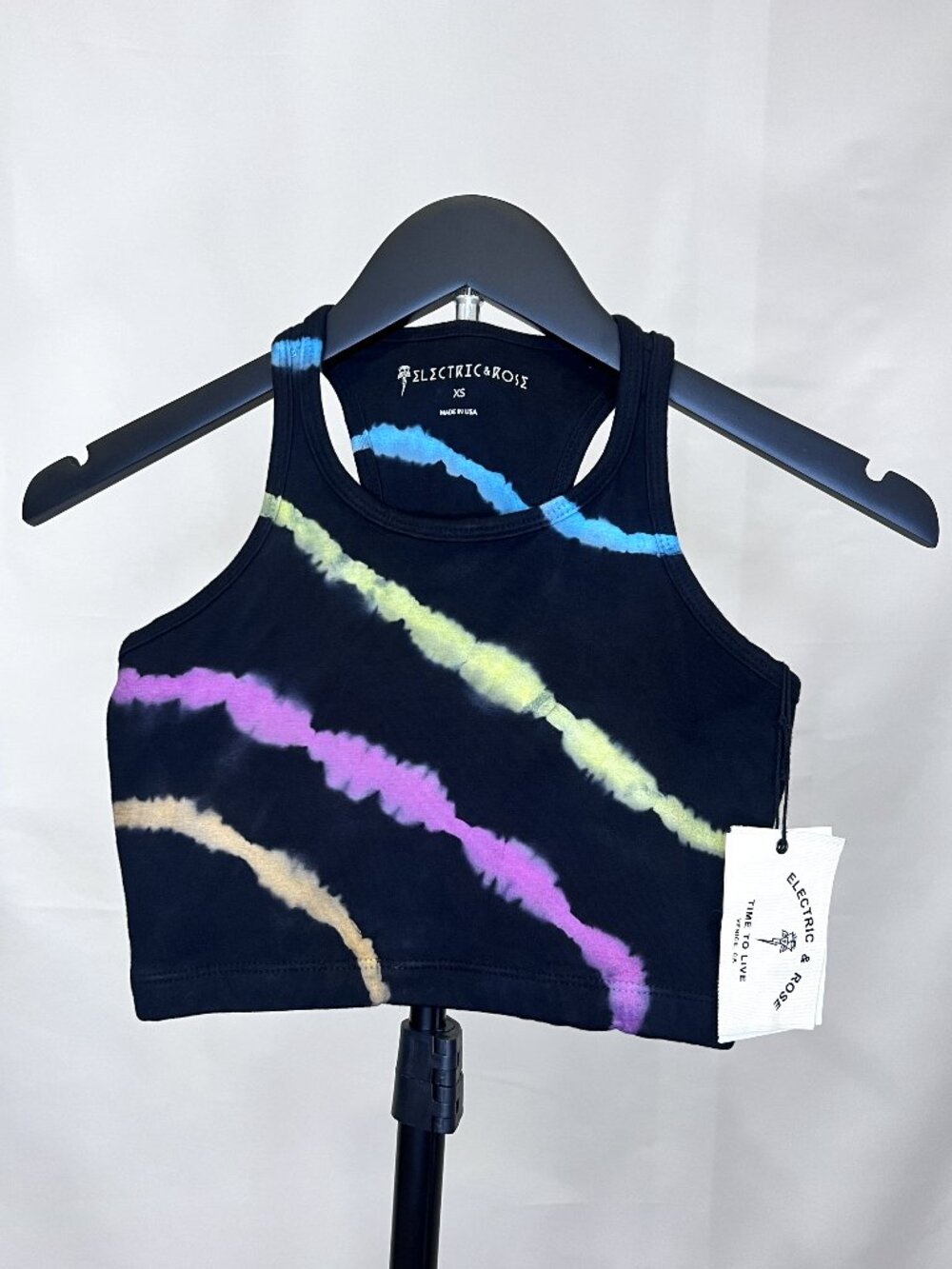 'Electric & Rose' Bella Bralette Onyx Multi Tie Dye Crop Top - Size XS - NWT - Picture 2 of 6